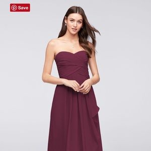 David’s Bridal Wine  bridesmaid dress